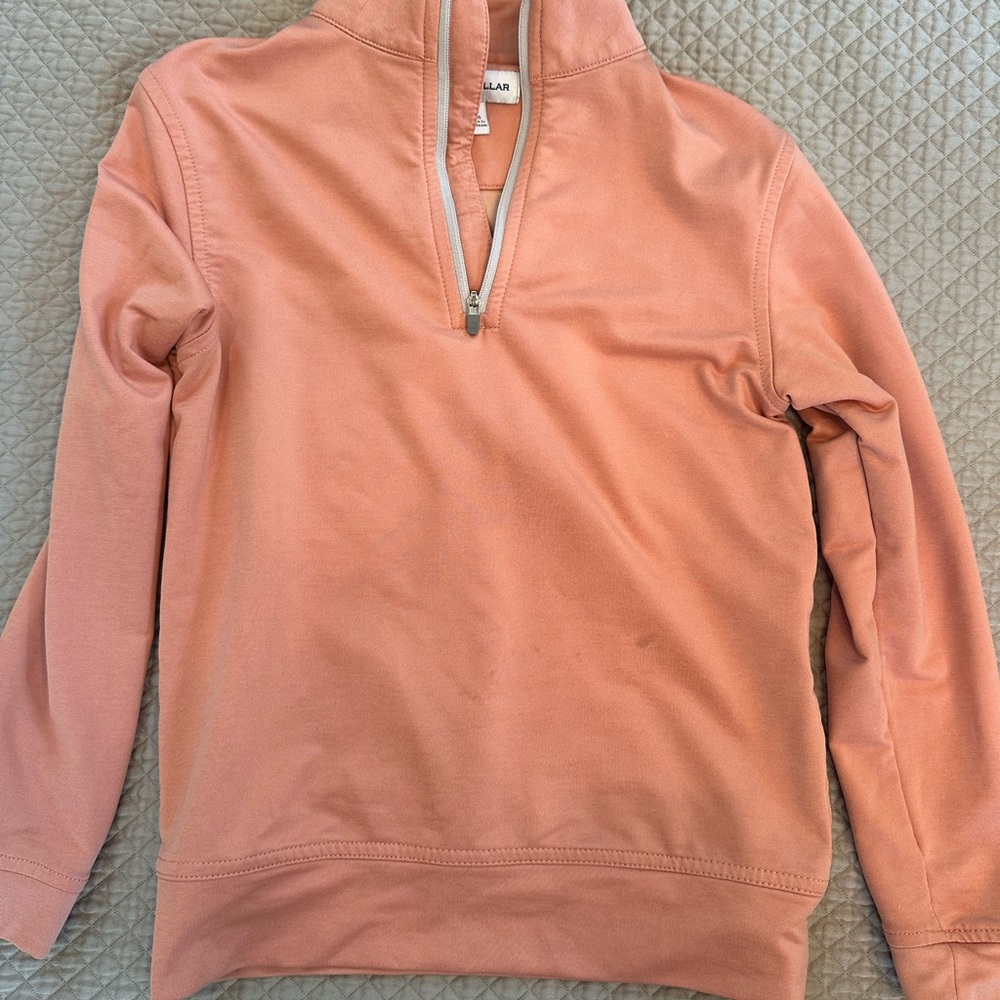 Peter Millar Kids Peach Quarter-Zip Top